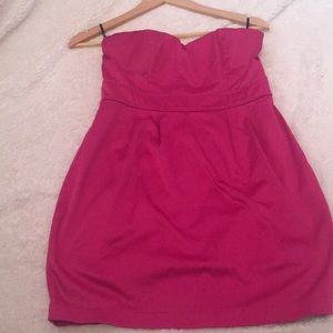 Strapless pink dress